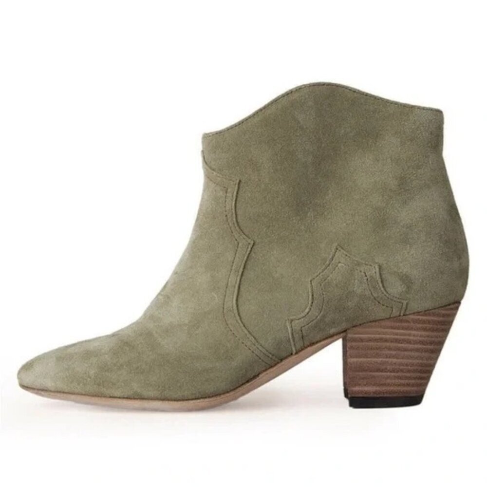 Isabel Marant Olive Suede Ankle Booties - Picture 2 of 11